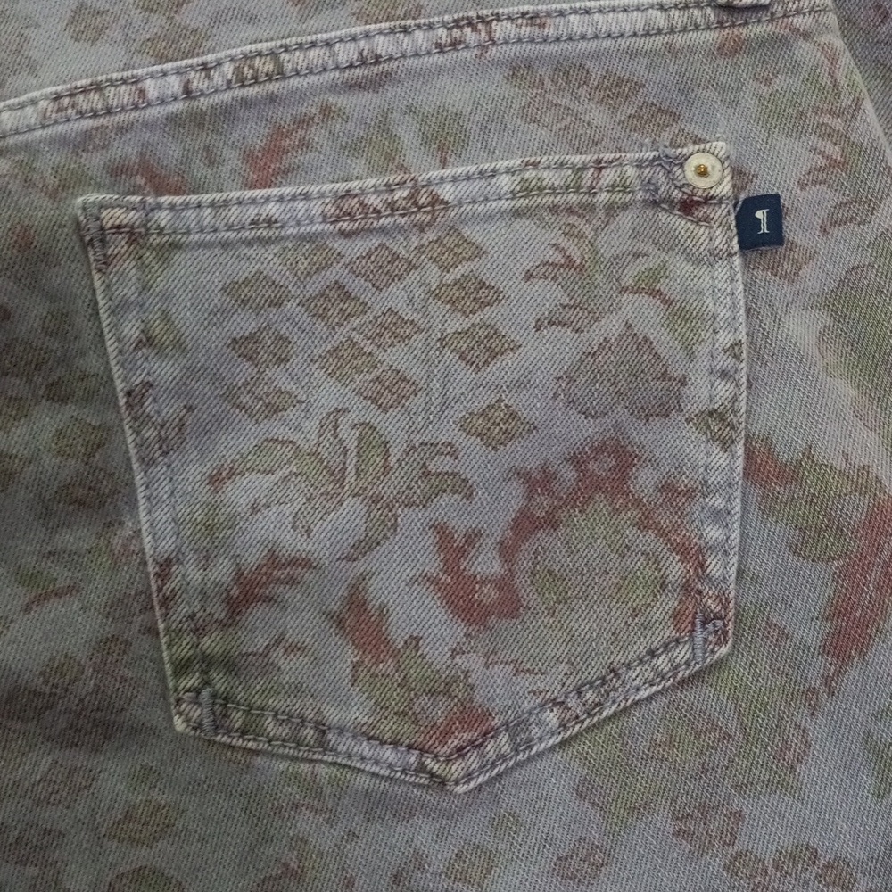 Anthropologie Pilcro and the Letterpress Blue Floral Boho Paisley Jeans 31 - Picture 8 of 12